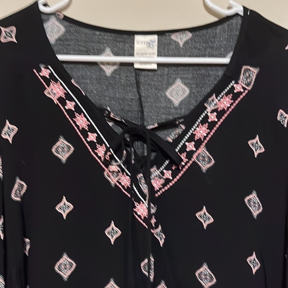 Terra Sky dress, black with tassel front tie, sz 2x - Picture 2 of 7